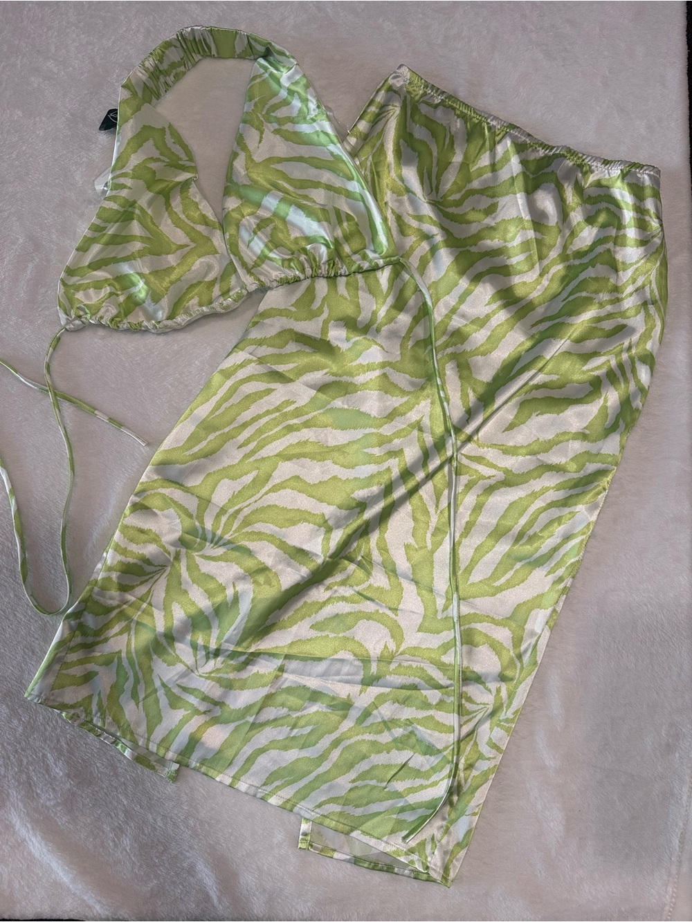 Windsor Green and White Zebra Print Two-Piece Set